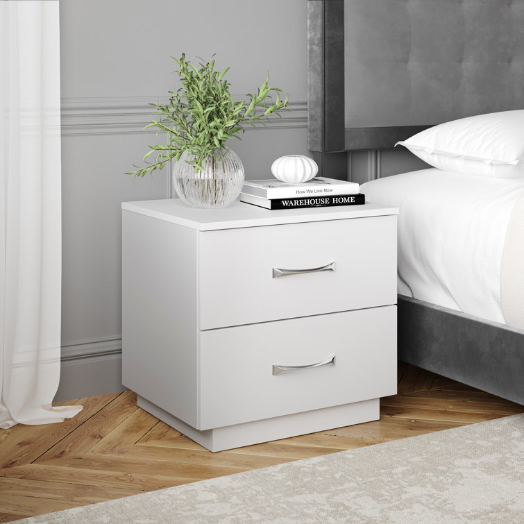Latitude Run® Sleep Hamilton Double Drawer Low Profile Nightstand